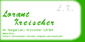 lorant kreischer business card