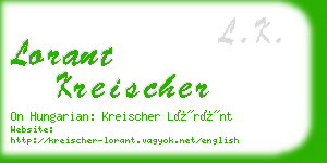 lorant kreischer business card